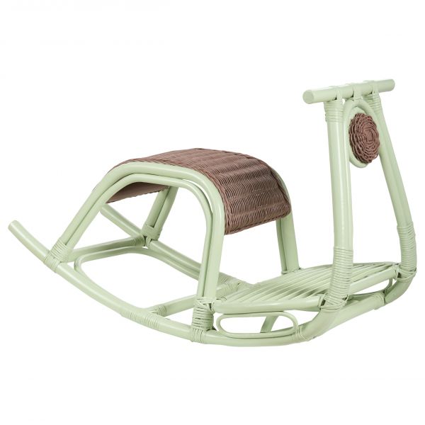 Beliani Cadeira de Baloiço para Crianças Jardim Pátio Terraço em Rattan Natural Estilo Boho Rústico
