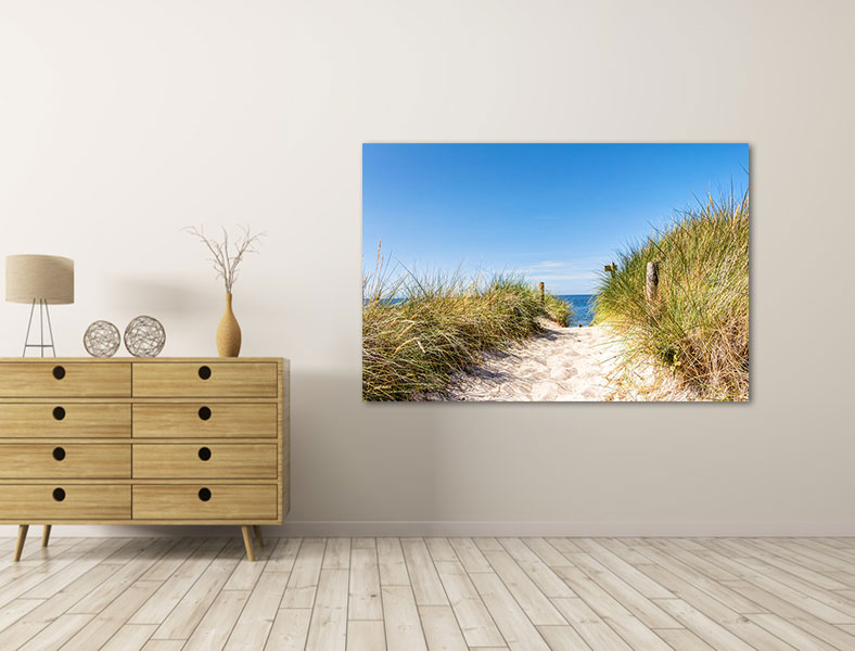 Canvas schilderijen Duinen, strand en zee Zeemeeuw - 120 x 80 cm