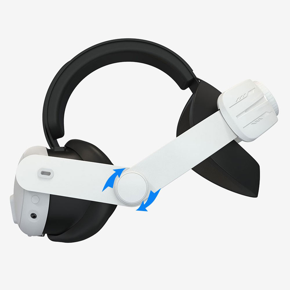 Meta Quest / Oculus Quest 3 Verstellbares Gepolstertes Kopfband Schutzriemen für Druckreduzierung   Tragekomfort (Grössenverstellbar) - Weiss/Schwarz