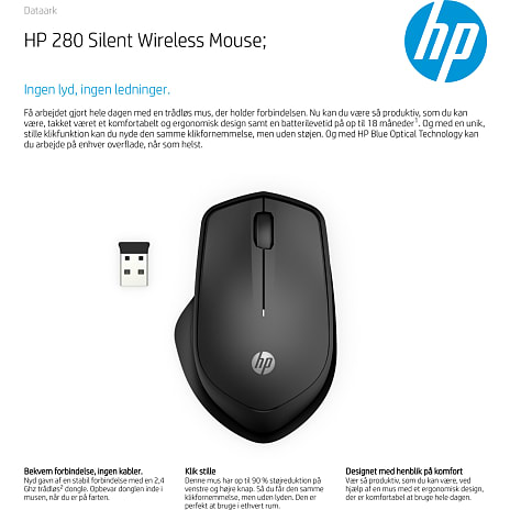 HP 280 Silent trådløs mus
