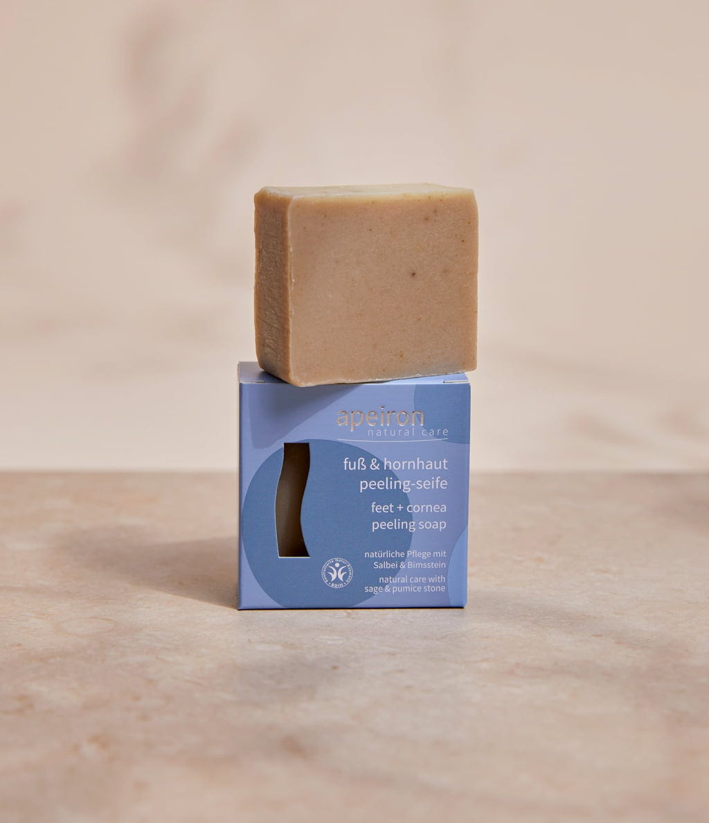 Apeiron  Fuß- & Hornhaut Peeling-Seife, 100 g