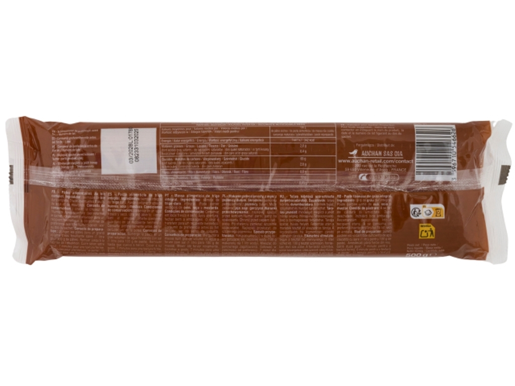 ESPARGUETE AUCHAN INTEGRAL 500 G
