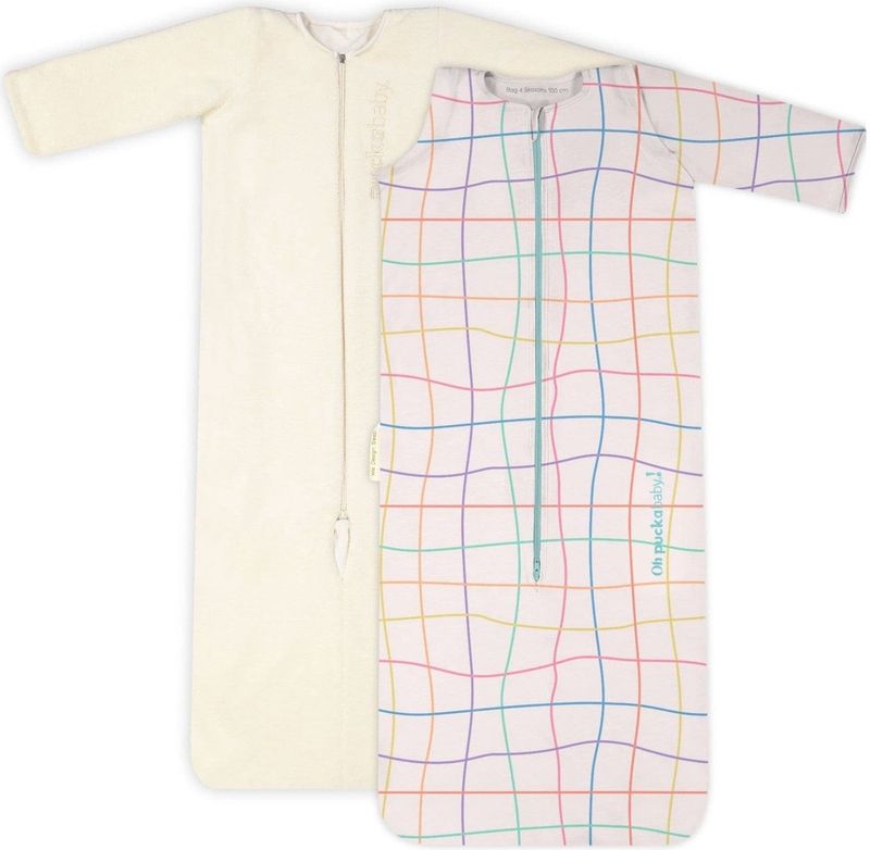 Puckababy Slaapzak 4 Seizoenen Baby - Zomerslaapzak en Winterslaapzak (6m-2,5j) - TOG 0.25 tot TOG 2.5 - Funky Lines