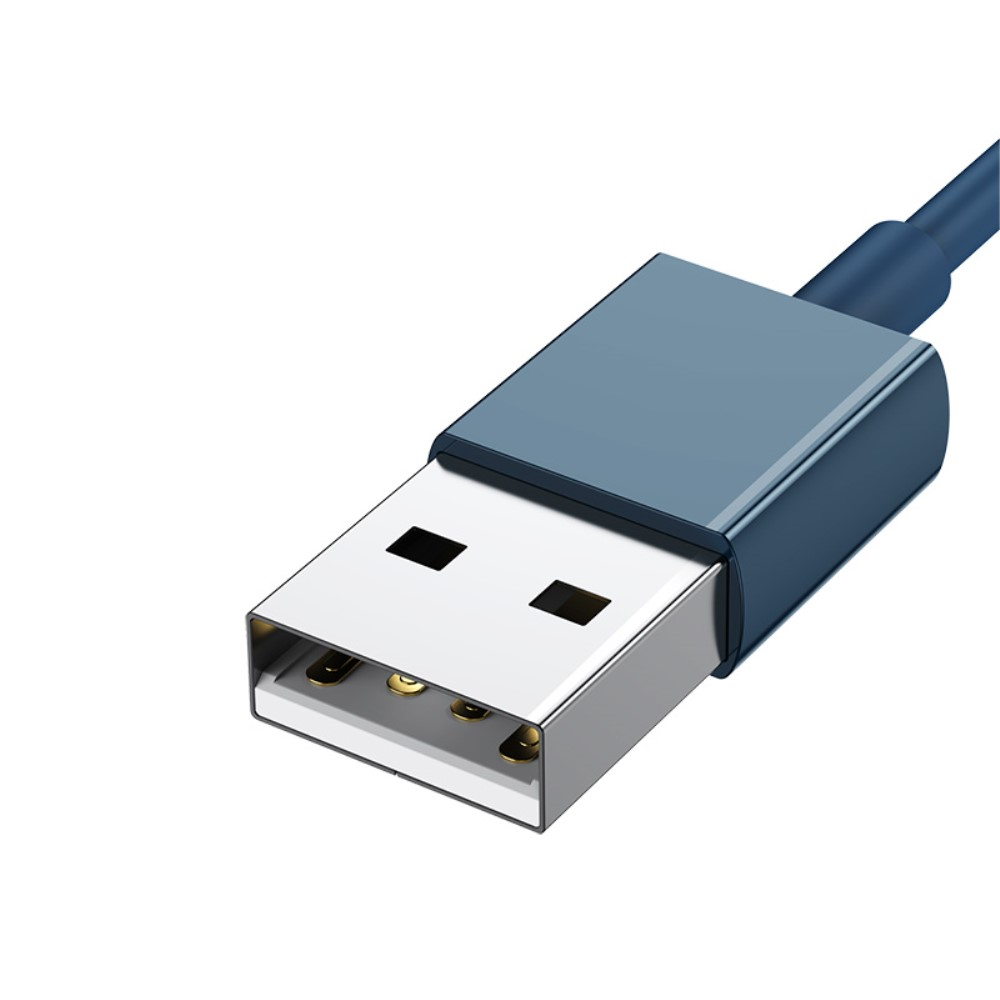 (1.5m) 3.5A 3in1 USB A auf USB C / Lightning / Micro USB Ladekabel Datenkabel - Blau