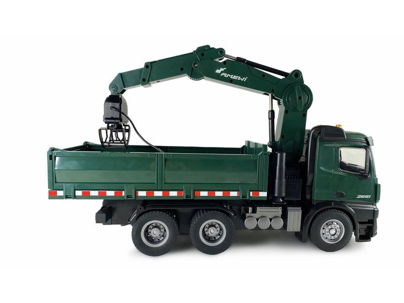 Amewi Lastwagen Mercedes Benz Arocs Kipper mit Kran 1:18, R LKW Kranwagen mit Kippmulde & Greifer