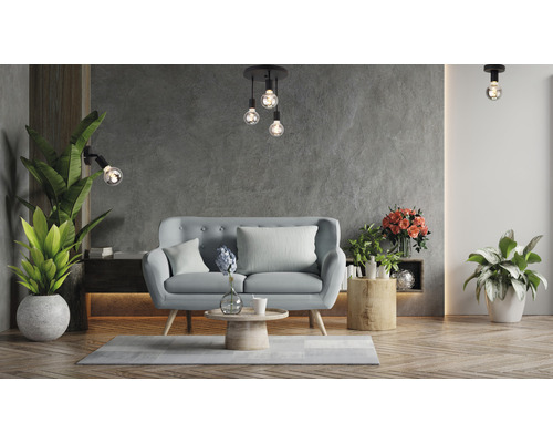 Plafondlamp, 1-lichts, H 9 cm, Basic, korundzwart