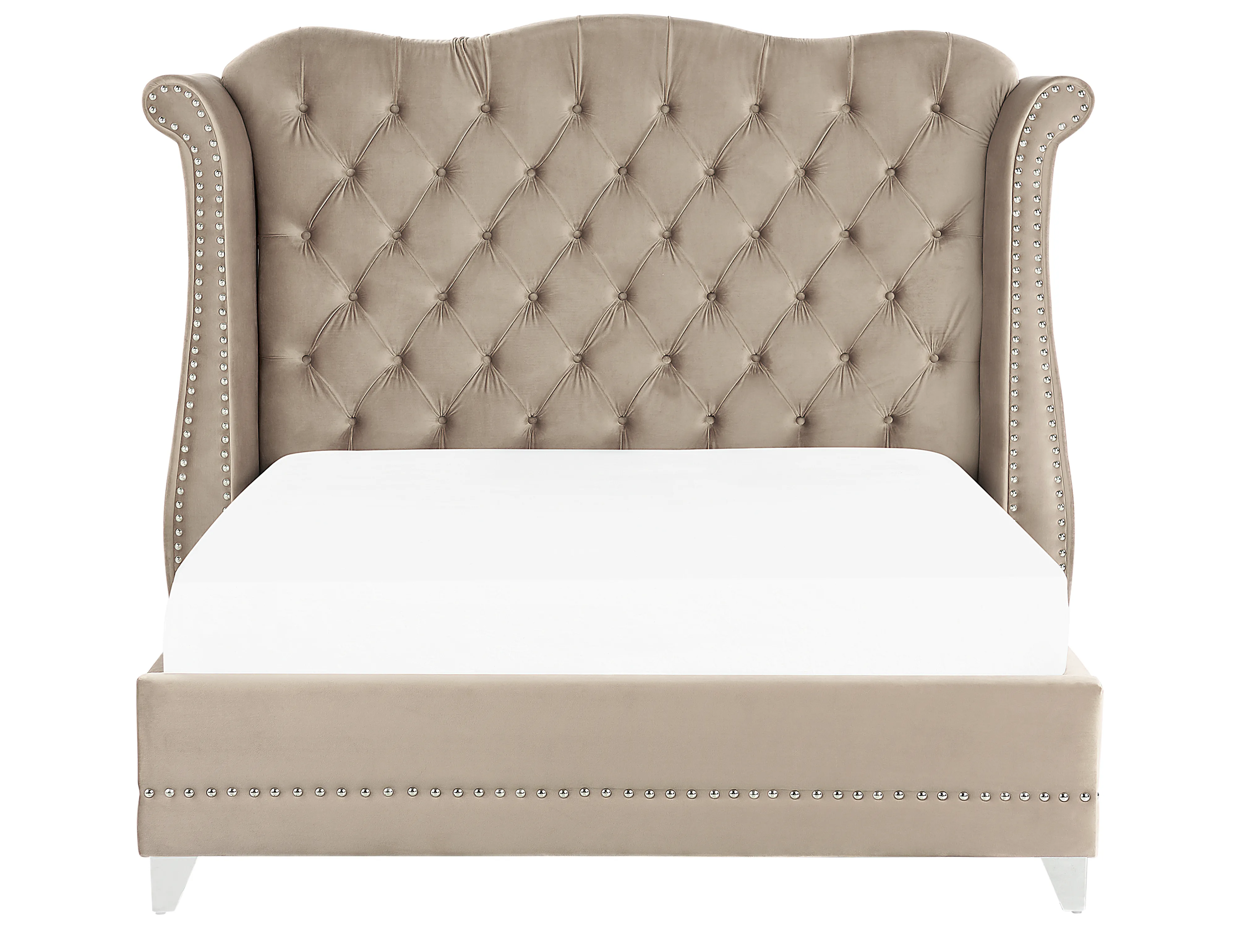 Bed Fluweel AYETTE 180 x 200 cm Taupe