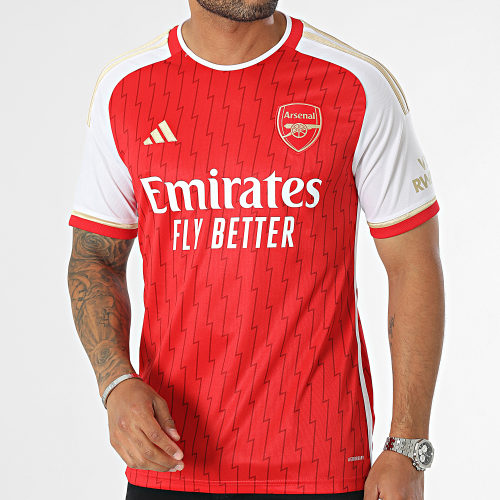 Maillot De Foot A Bandes Arsenal FC HR6929 Rouge Blanc