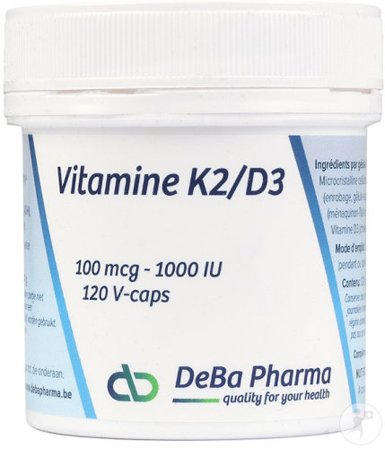 Deba Vitamine K2/D3 100mcg/1000IU Complément Alimentaire 120 V-Caps