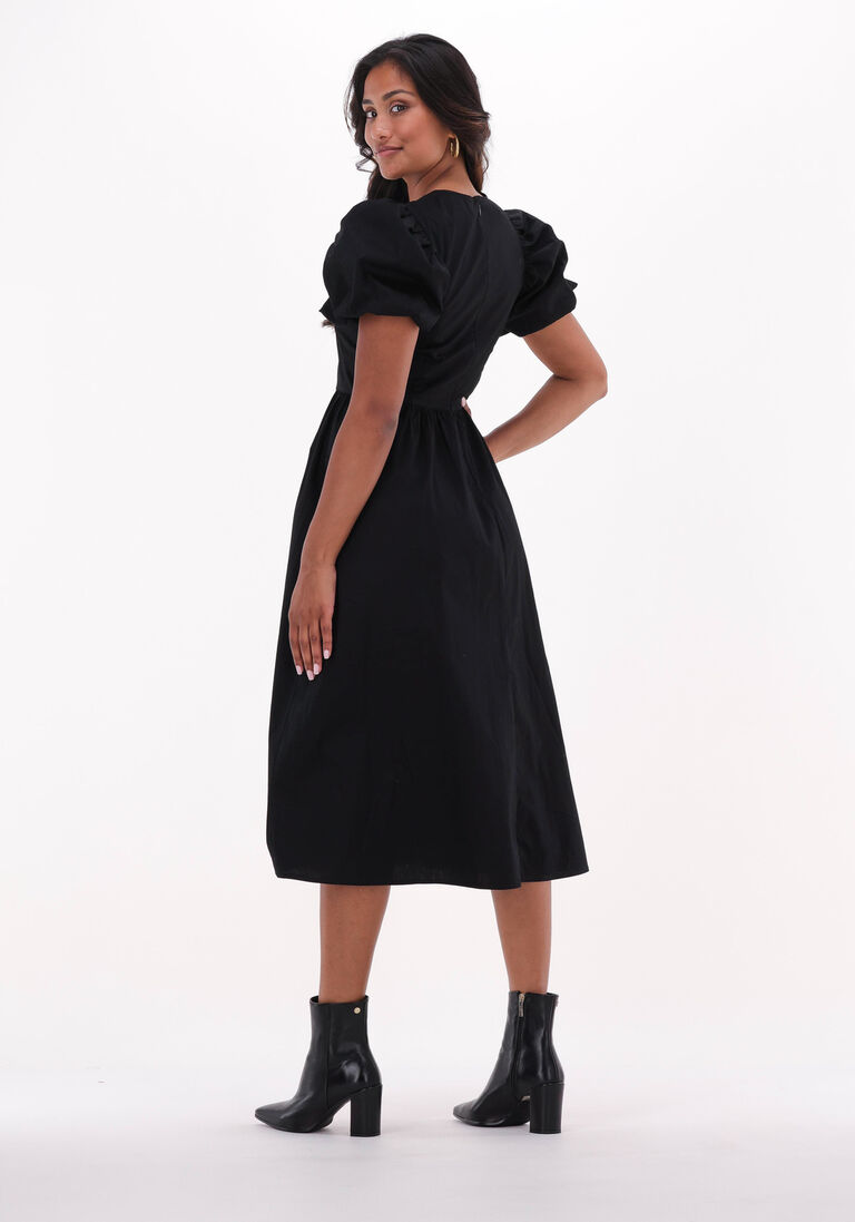 NA-KD zwarte na-kd midi jurk puff sleeve midi dress
