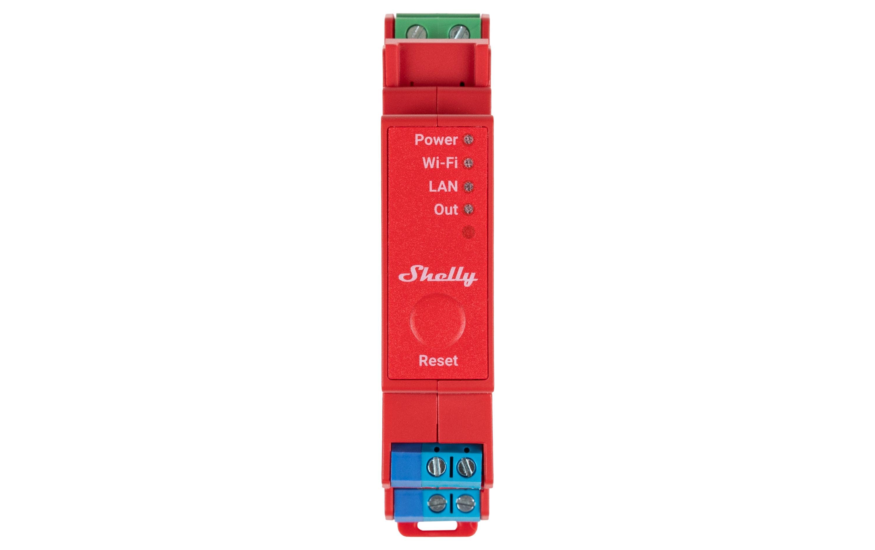 WLAN-Schaltaktor Shelly Pro 1PM mit LeistungsmessungDIN-Rail-WiFi-Switch mit Leistungsmessung, IP Relais mit Shelly Pro AddOn Schnittstelle