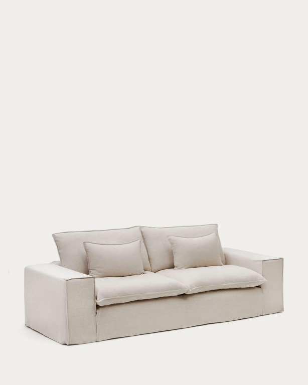 Kave Home Anarela 3-zits bank beige linnen