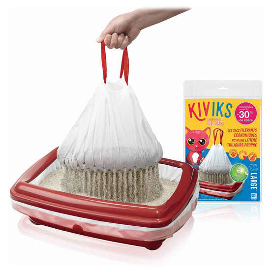 Sacs à Litière Filtrants Superposés Biodégradables - Taille LARGE - x6