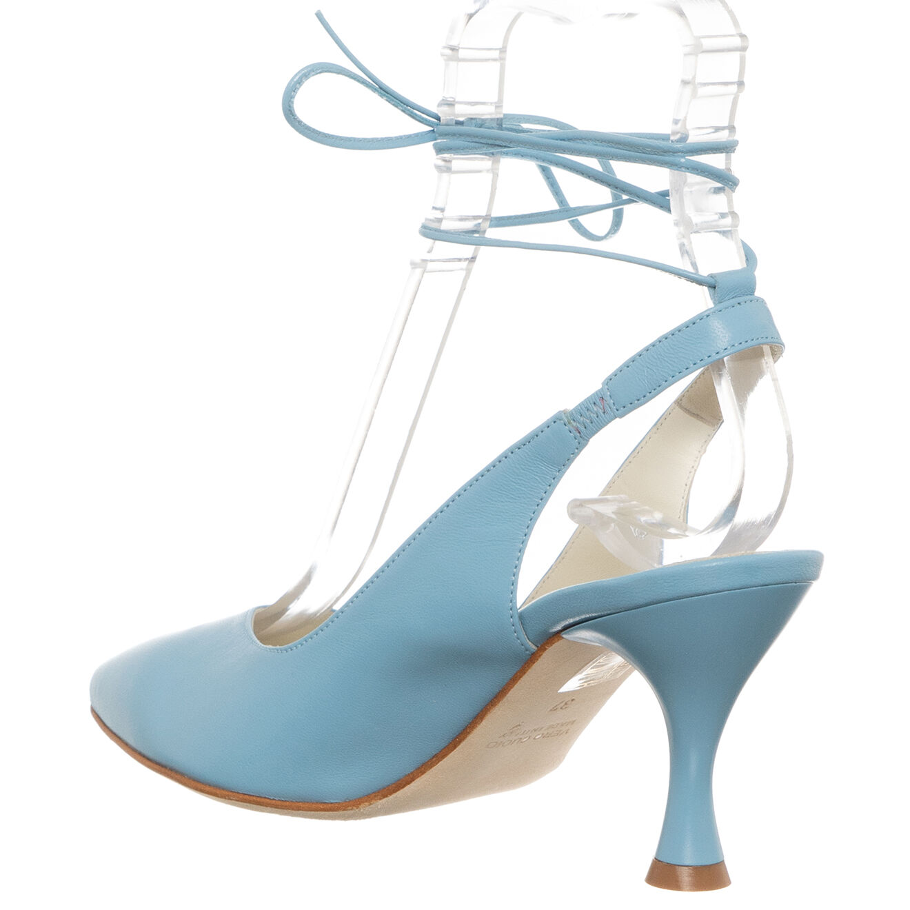 Loretta Pettinari Slingbacks en Cuir Baila bleu ciel - Talon 7.5 cm