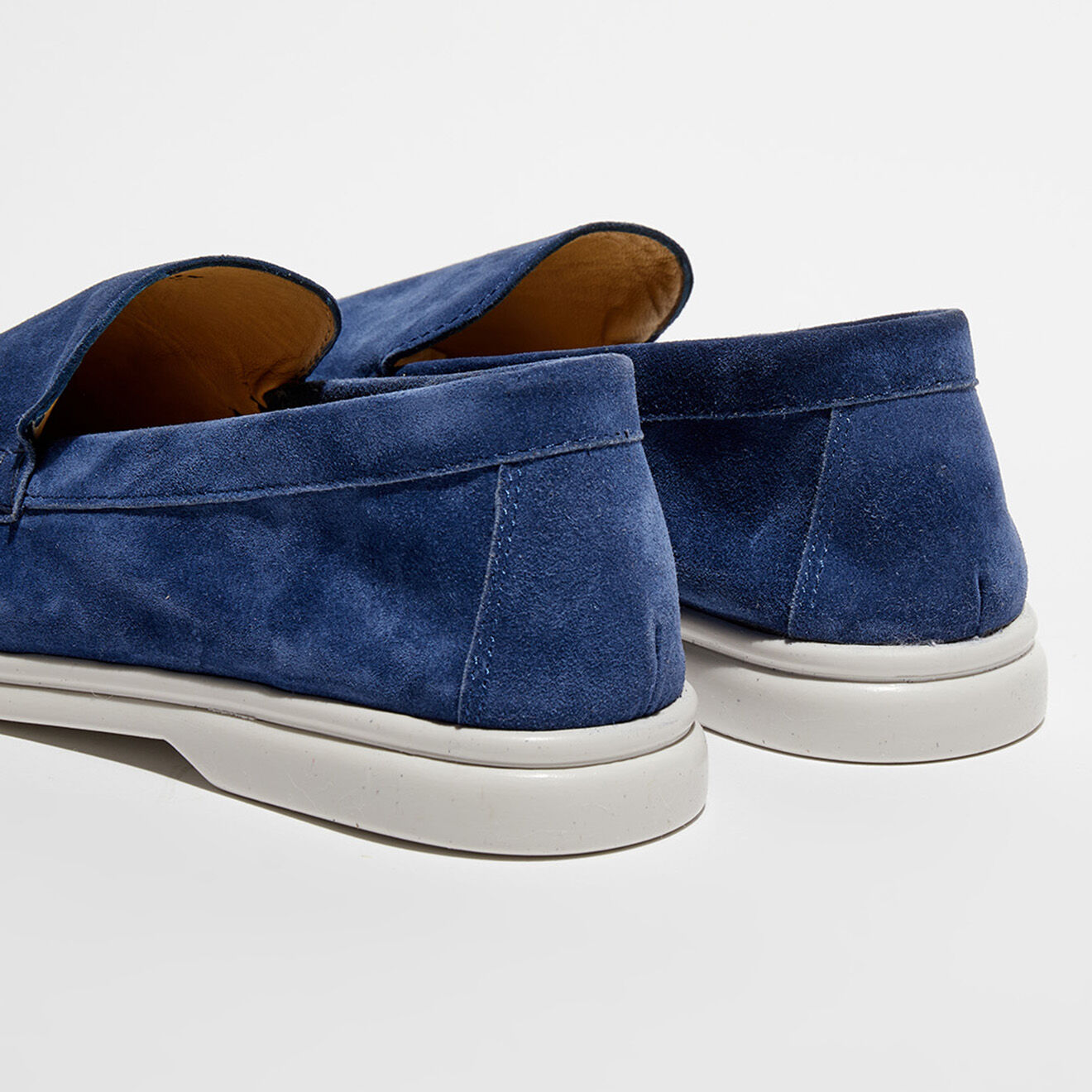 Loafers Mocassins en Velours de Cuir Alice bleus