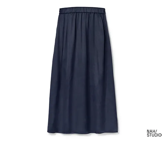 NAH/STUDIO Satin-Rock | Viskose, navy