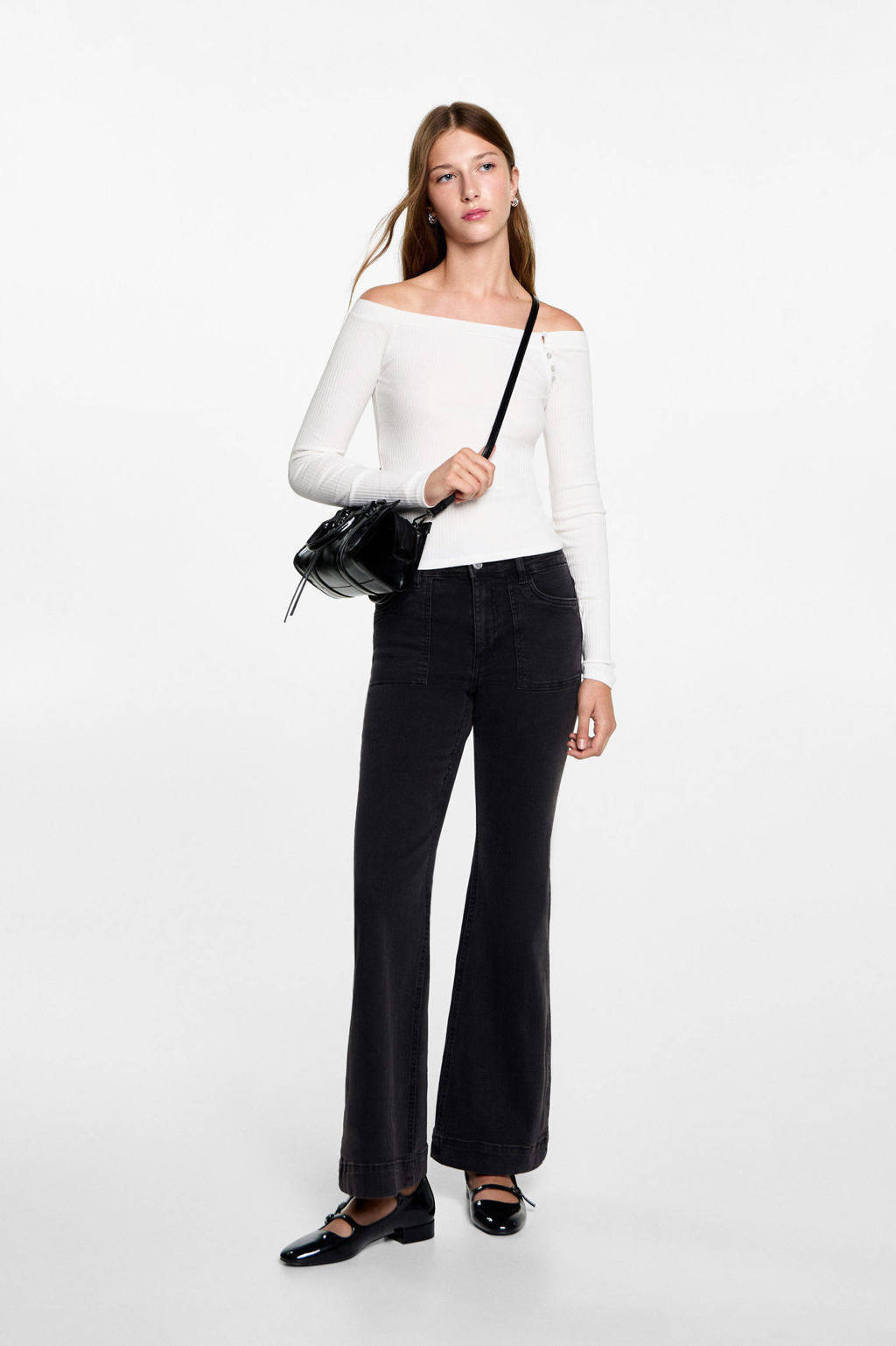 MANGO TEEN off shoulder top wit