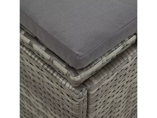 Transat convertible avec coussin Résine tressée Gris foncé