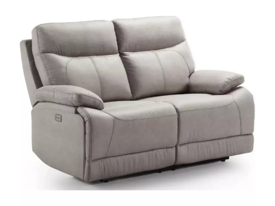 Canapé de relaxation électrique en microfibre Ducka-Couleur Beige-Système Electrique-1 place fauteuil