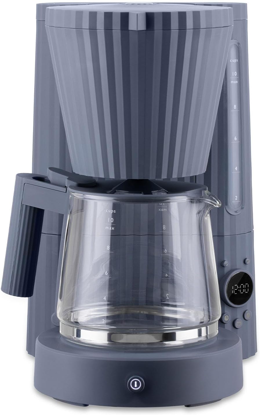 Alessi Plissé MDL14 G - Design Filterkaffeemaschine, Automatische Startfunktion, aus Thermoplastischem Harz, Europäischer Stecker 1100 W, 150 cl, Grau
