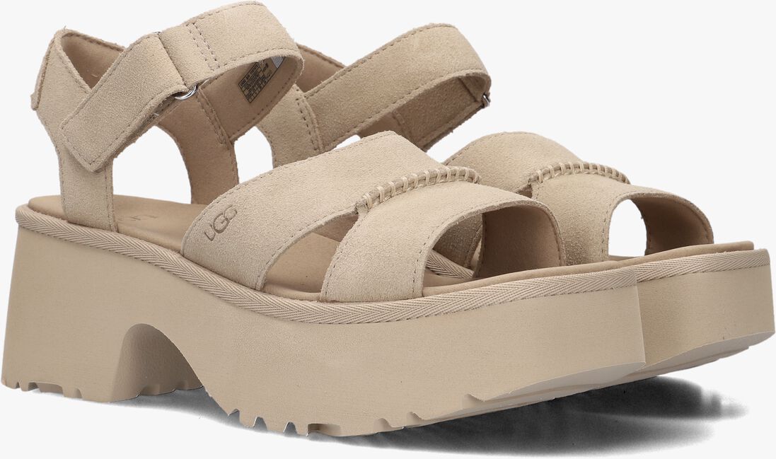 beige ugg sandalen met hak w new heights ankle strap