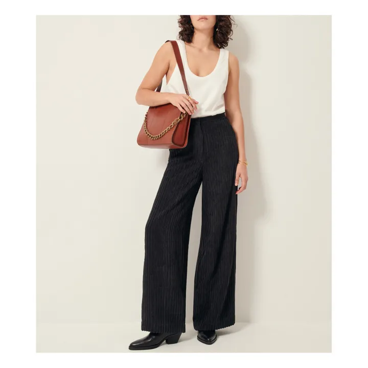 Sessùn Pantalon Cap East Velours Côtelé Fibres Recyclées | Noir