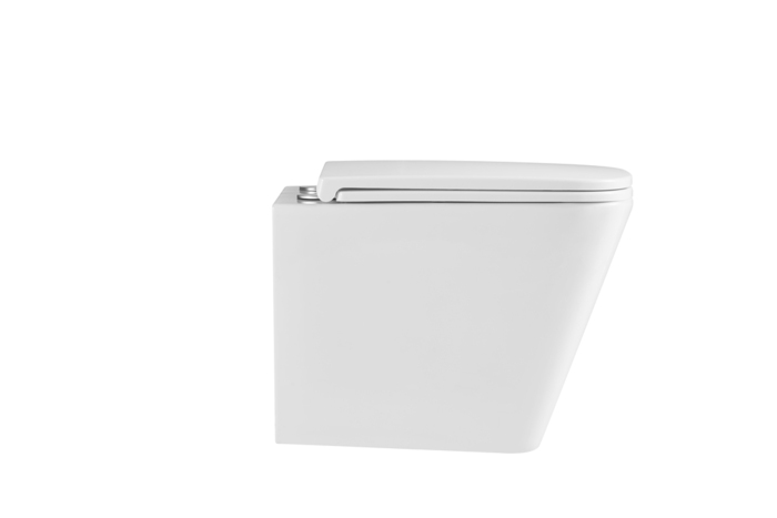 Væghængt toilet kantet m/Vortex skyl - hvid