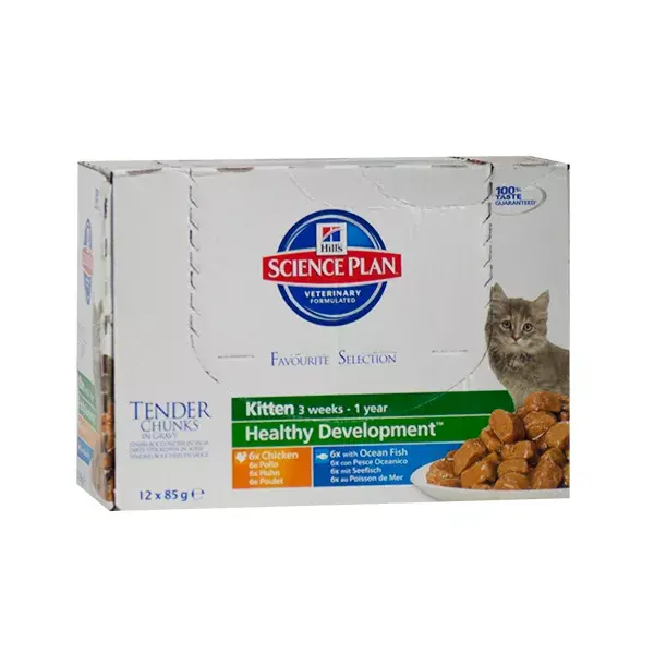 Hill's Science Plan Feline Kitten Alimento Úmido Misto Sabor Frango e Peixe 12 x 85g