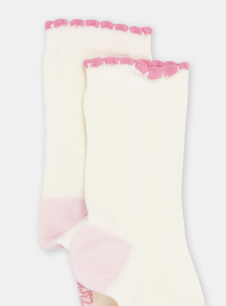 Chaussettes écrues à motifs hérisson bébé fille