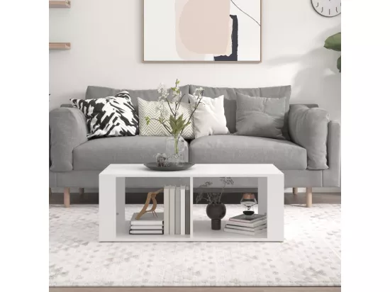Table basse Blanc 100x50x36 cm Bois d'ingénierie