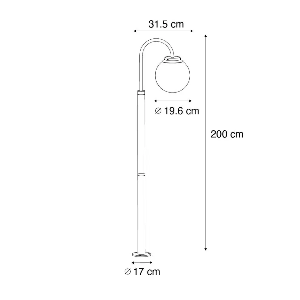 Qazqa staande buitenlampen sfera zwart e27