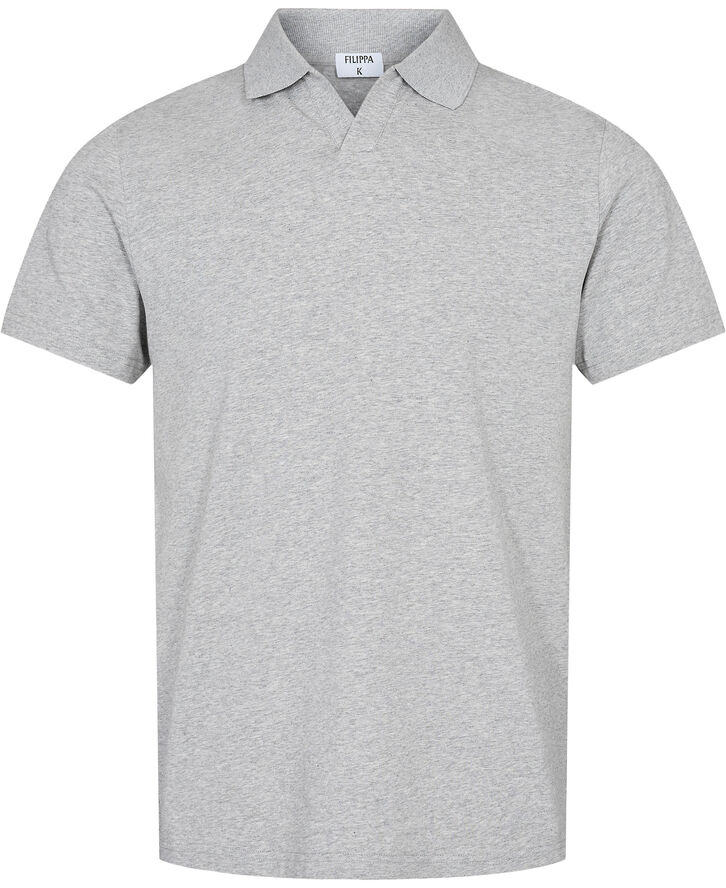 Filippa K Stretch Cotton Polo T-Shirt Light grey