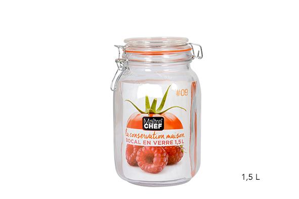BOCAL HERMETIQUE CLIP METAL 1.5L