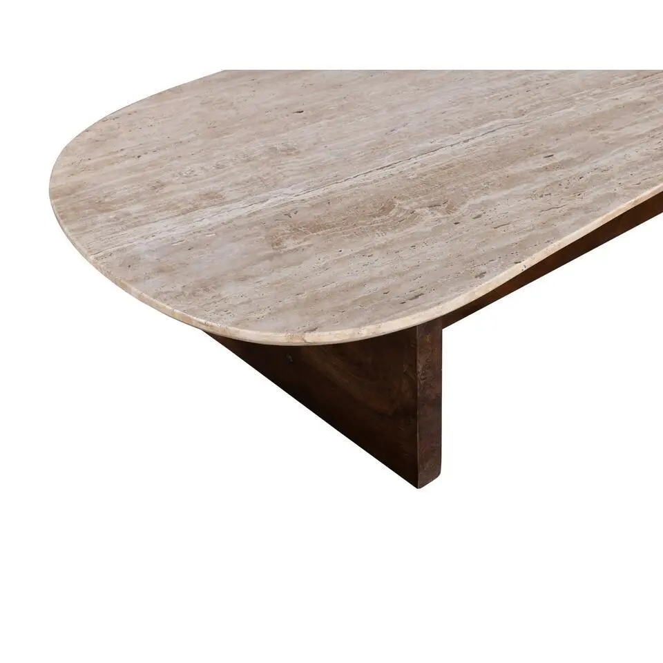 Salontafel Travertin 120cm - Japandi Stijl - Tafel Olaf
