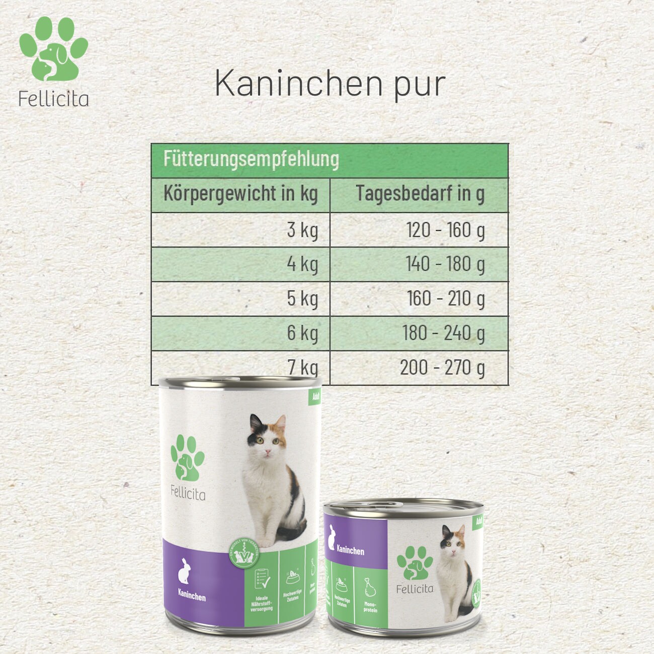 Fellicita Kaninchen pur 6x 400g