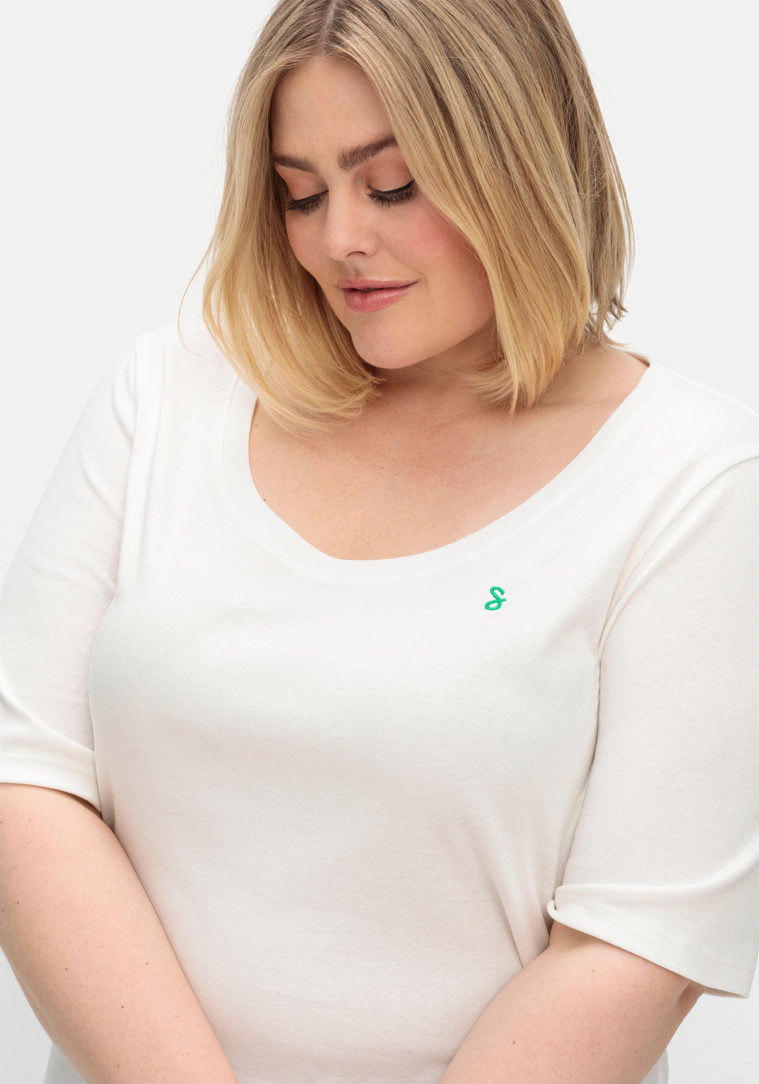 T-Shirt mit verlängertem Halbarm