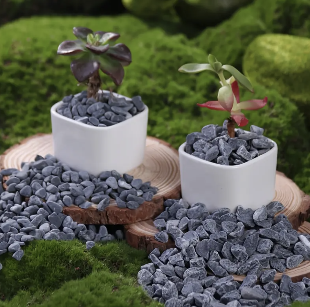 (100g) 6-8mm Marmor Steine Mini Kieselsteine für Home / Garten / Aquarium Deko - Dunkelgrau