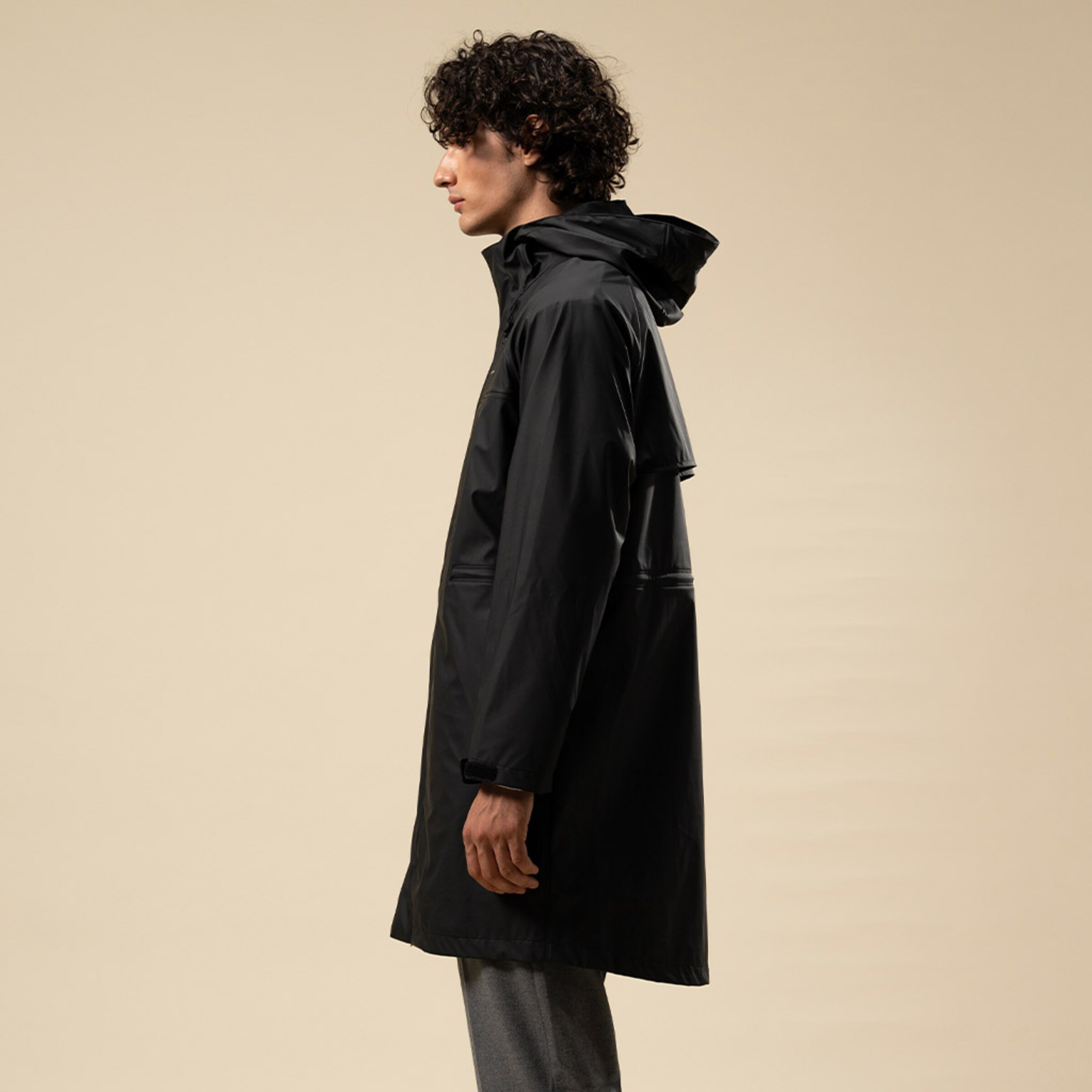 Everyday Rain Jacket Long Midnight Black