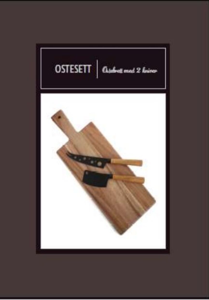 Ostebrett med to kniver