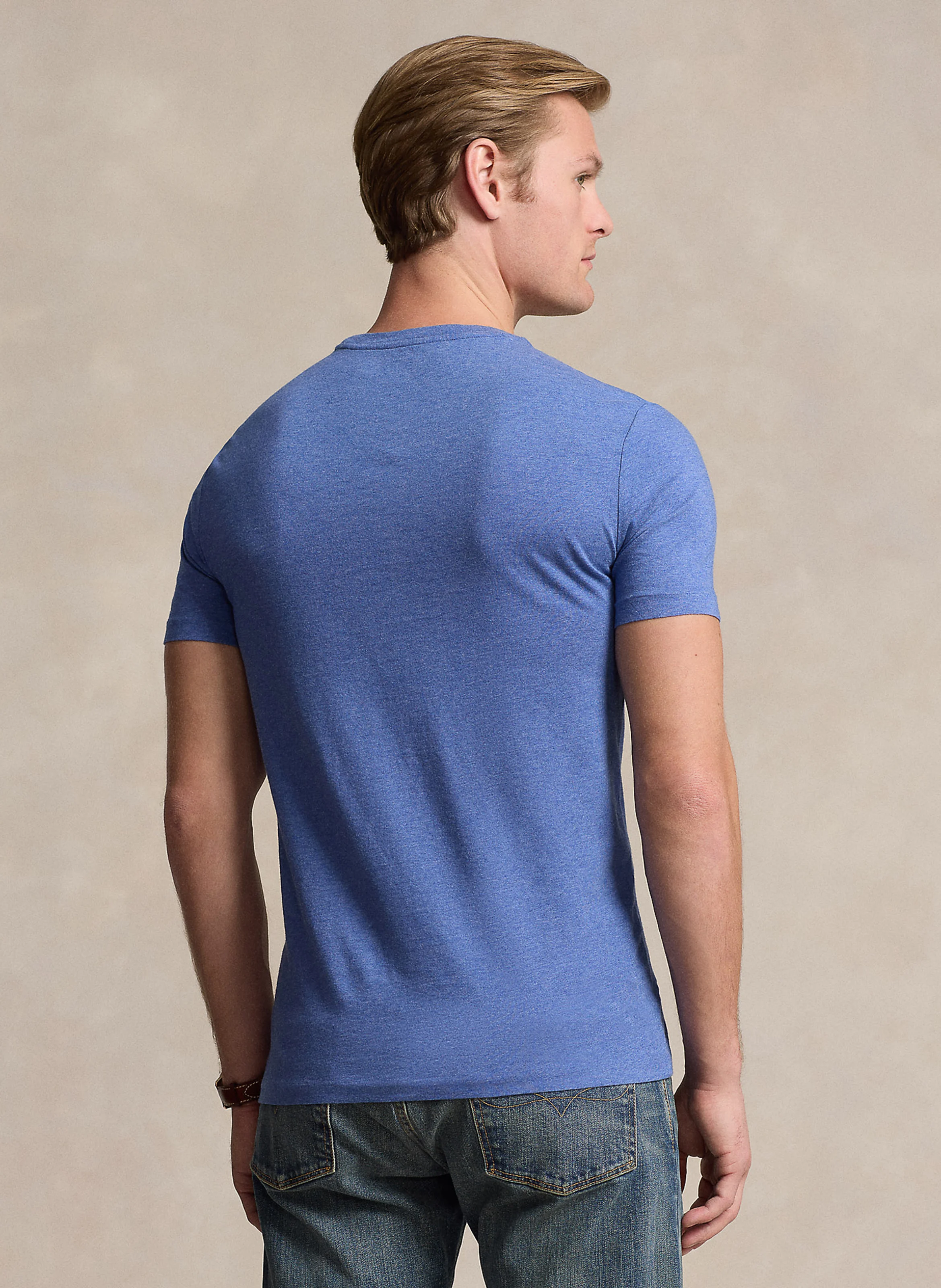 Tee-shirt slim-fit en coton| Bleu