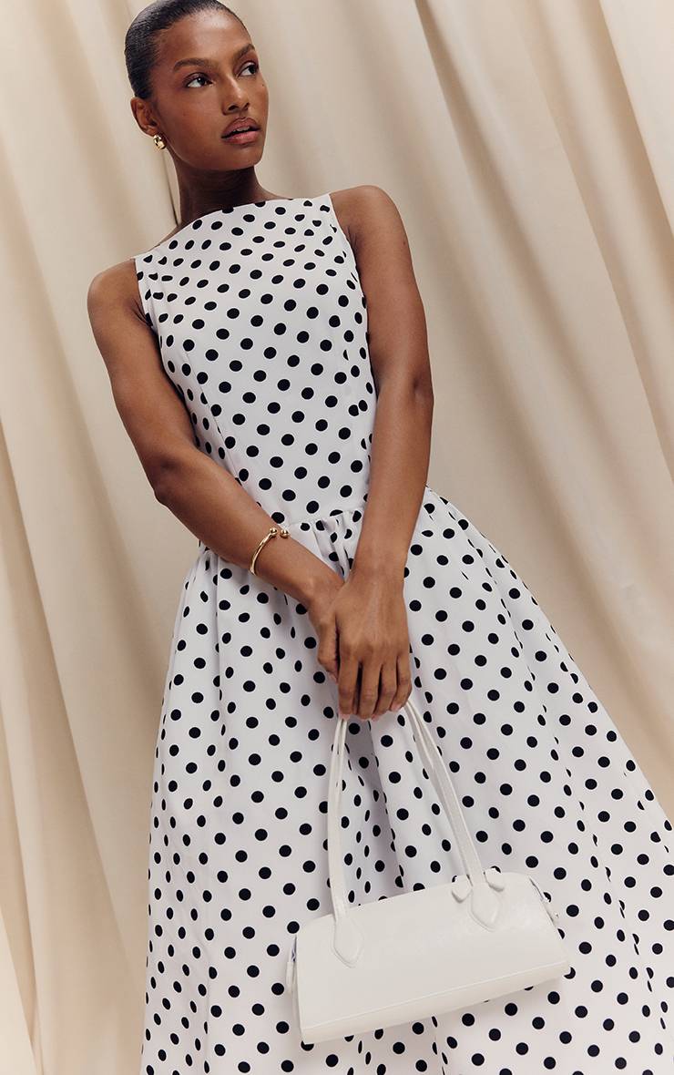 Monochrome Robe Mi-longue À Taille Basse Et Imprimé Fleuri