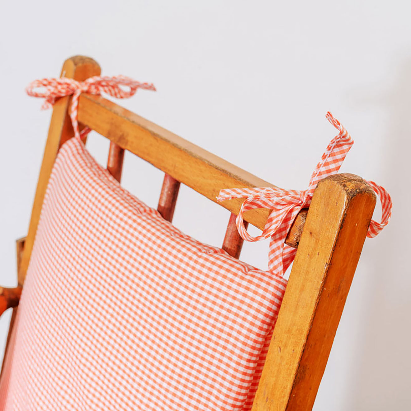 Papate Coussin de Chaise Haute en Coton Bio vichy - 31x16x27 cm