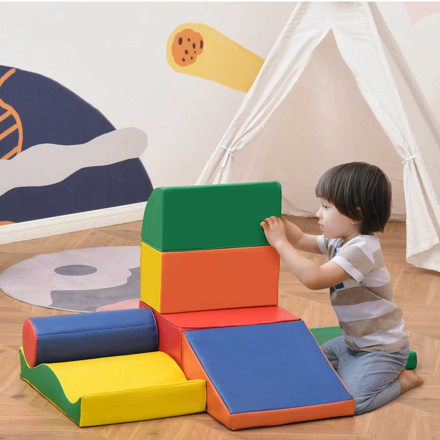 HOMCOM Kinder-Softplay-Set mit verschiedenen Bausteinen bunt
