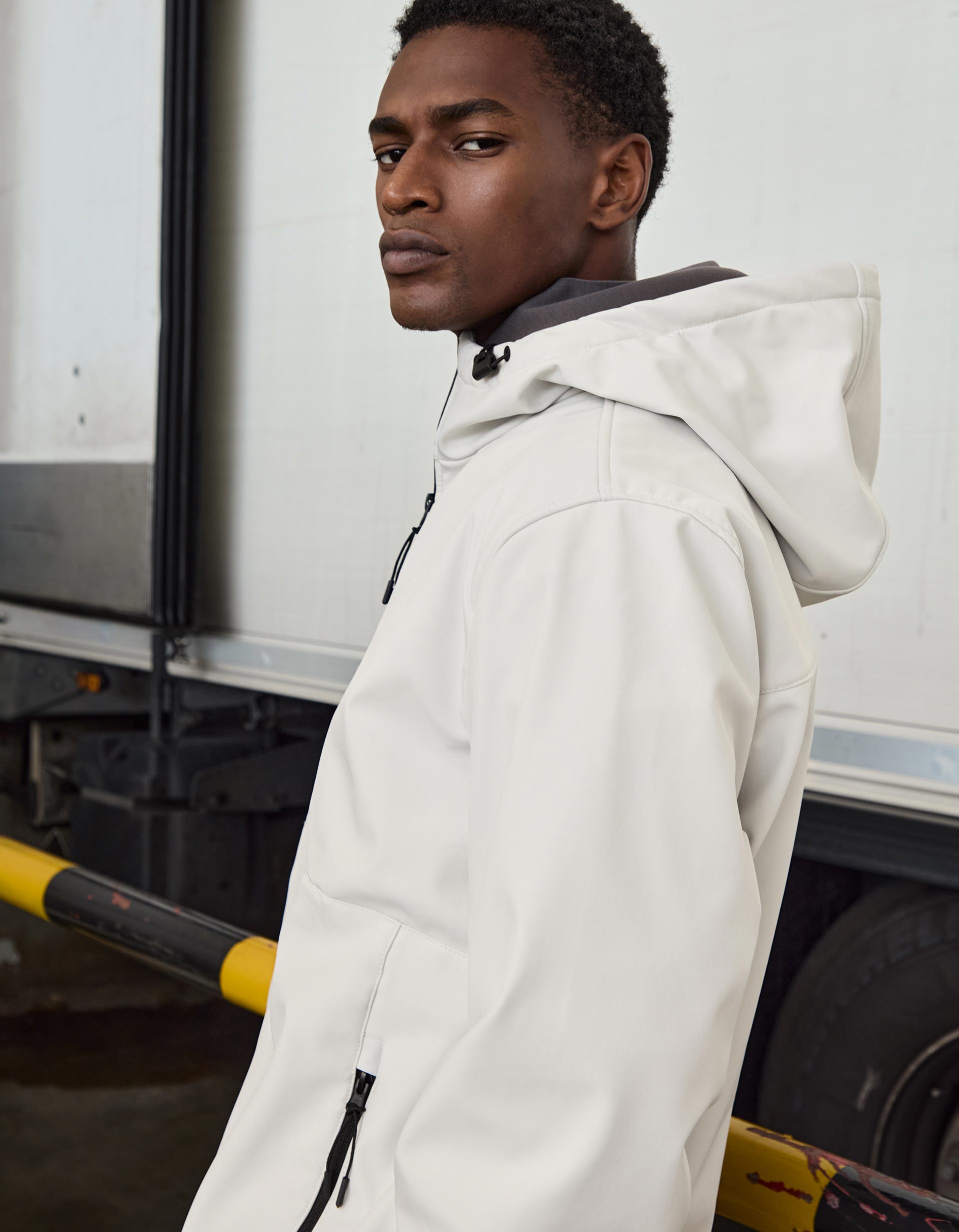 Parka com Capuz, Homem, Cinzento Claro