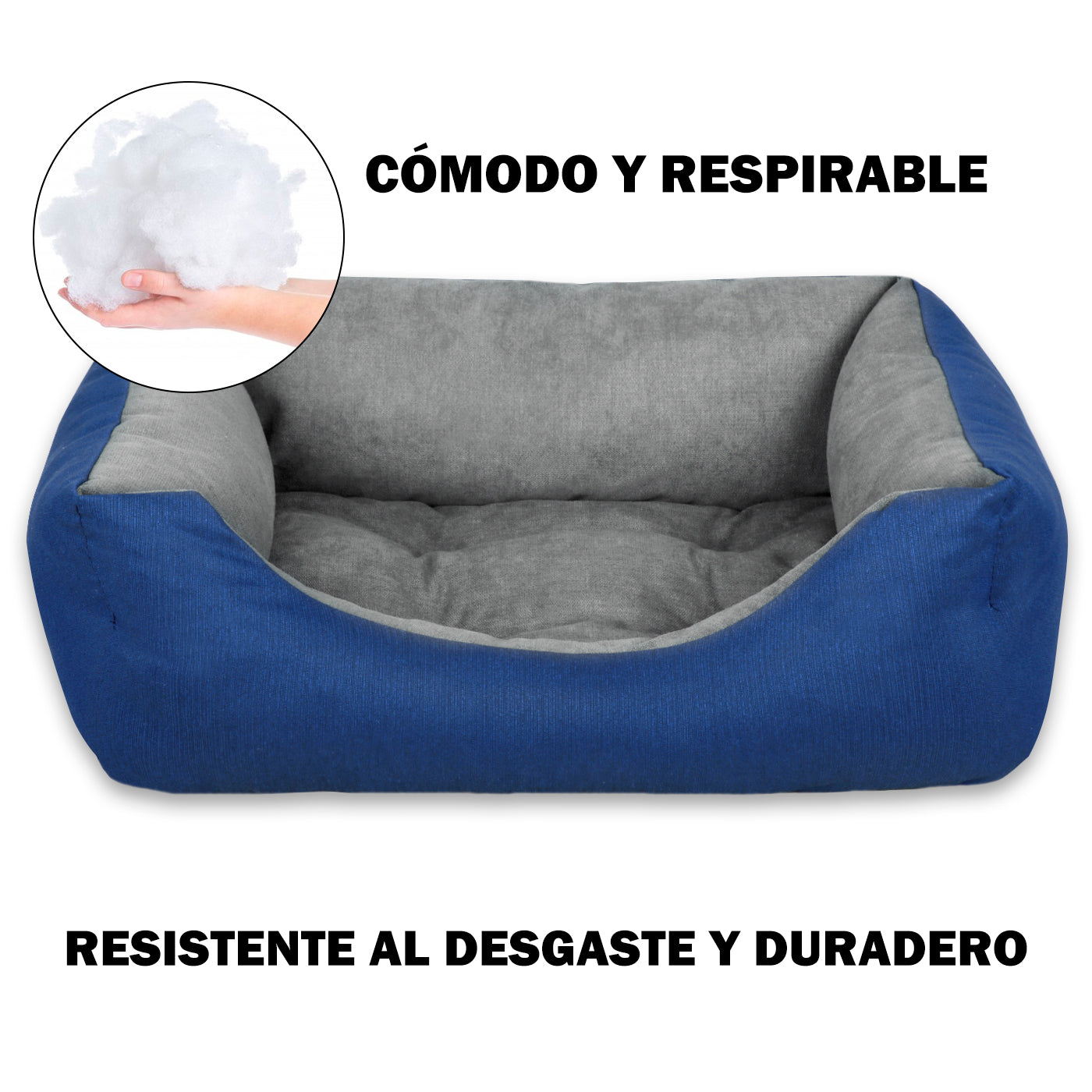 Cama para cães e gatos Home Mercury nas cores azul e cinza.