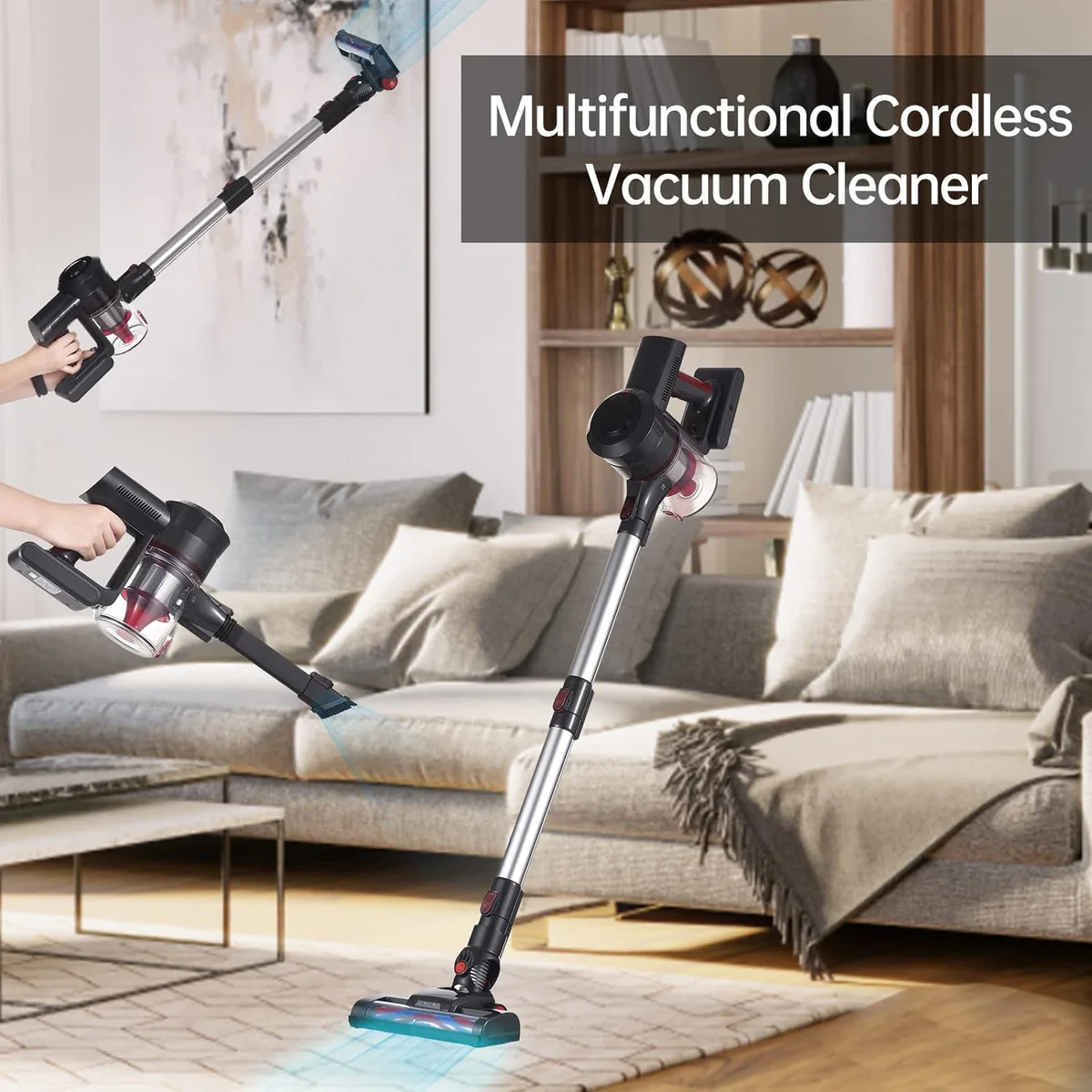Aspirateur Balai sans Fil 2 en 1 noir Vendos85