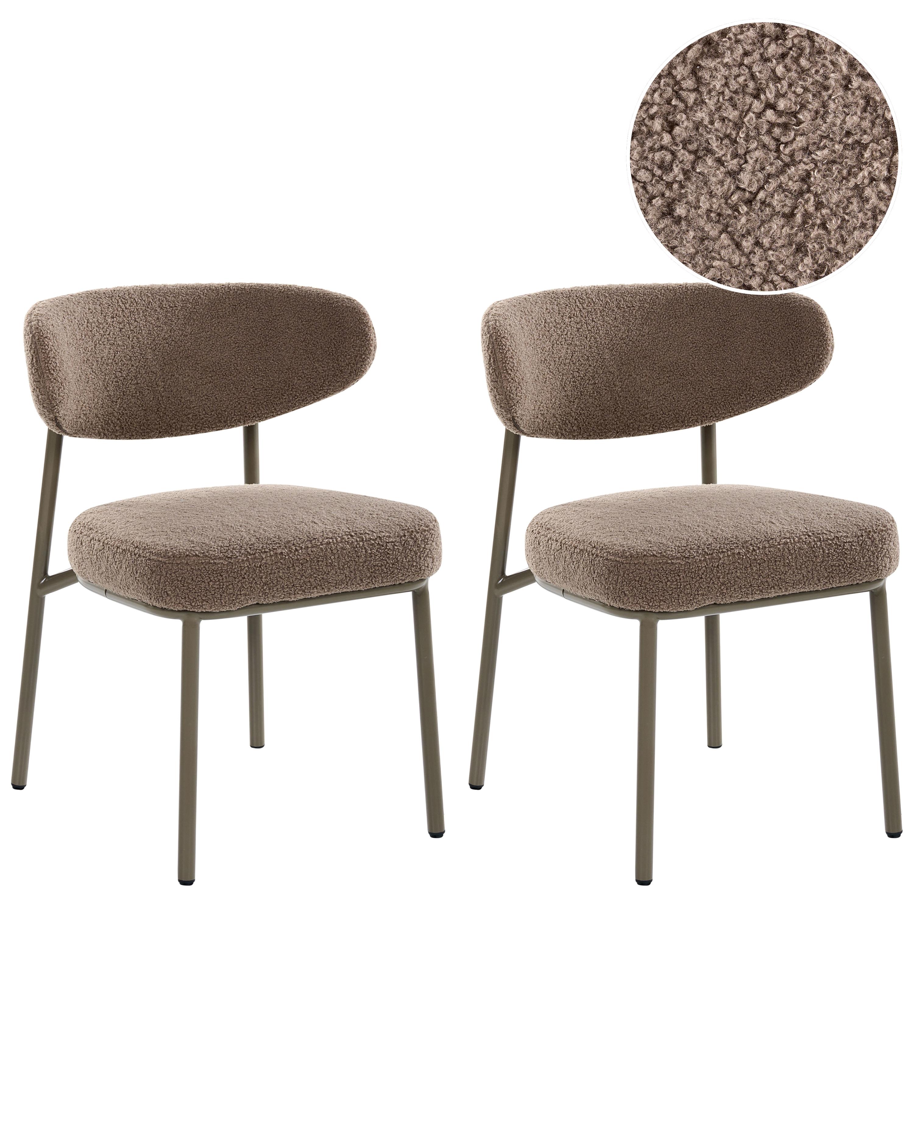 Set van 2 eetkamerstoelen UNITY Bouclé Taupe