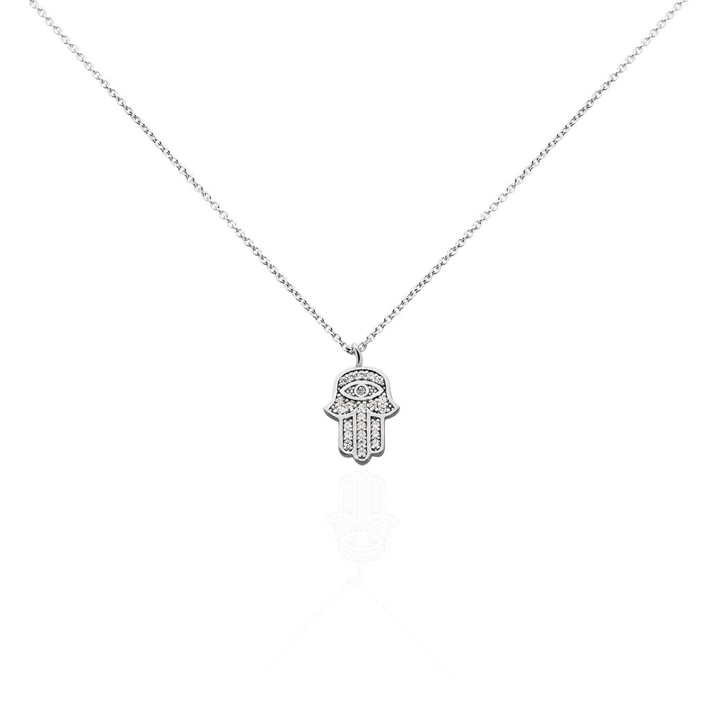 Collier Asnia Argent Blanc Oxyde De Zirconium