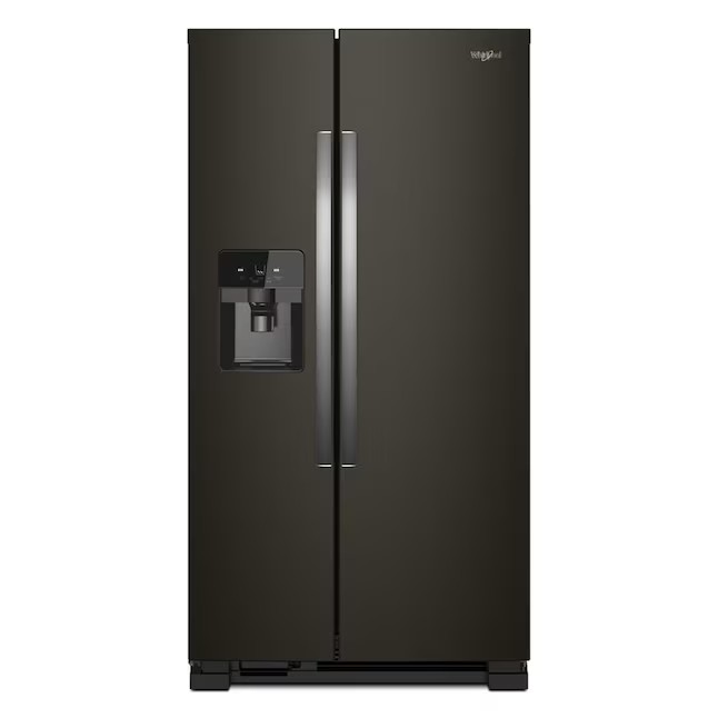 Refrigerador Whirlpool Side-by-Side de 21,4 pés cúbicos com máquina de gelo (aço inoxidável resistente a impressões digitais)