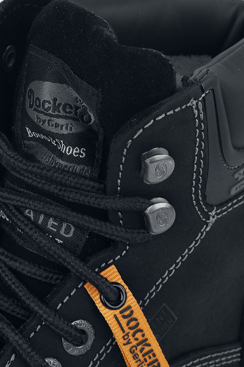 Bottines Noires | Dockers by Gerli Bottes lacées